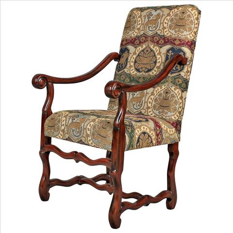 Design Toscano Chateau DuMonde Coat of Arms Dining Arm Chair