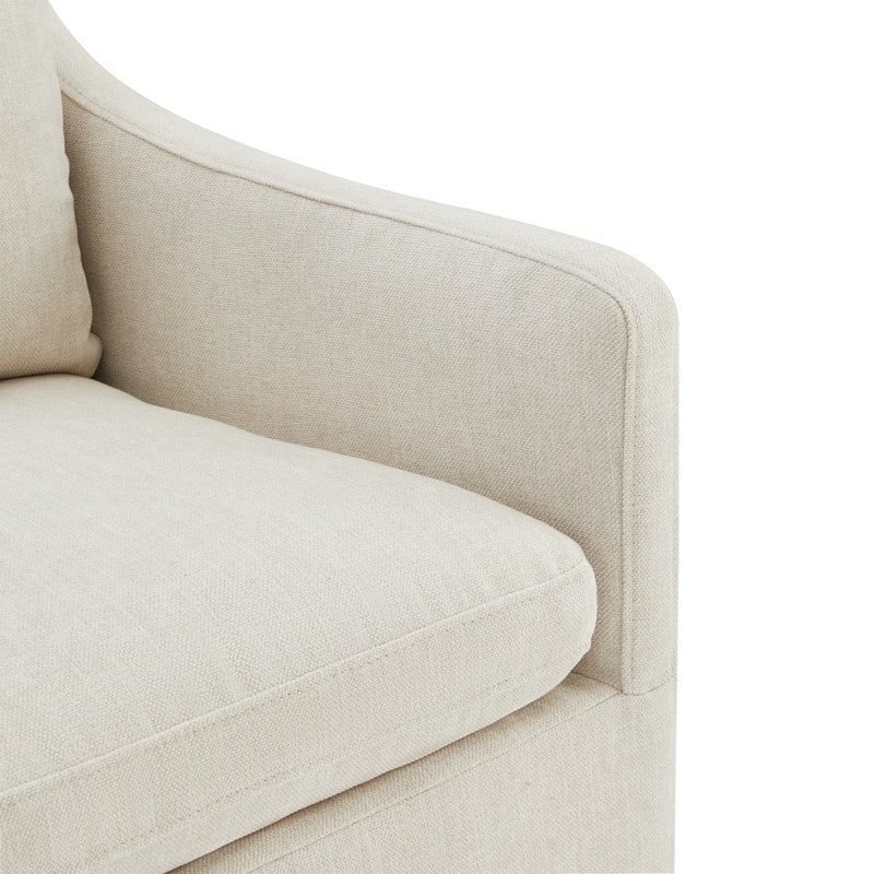 Hailey Dining Arm Chair with Caster Wheels Fabric Fully Assembled
