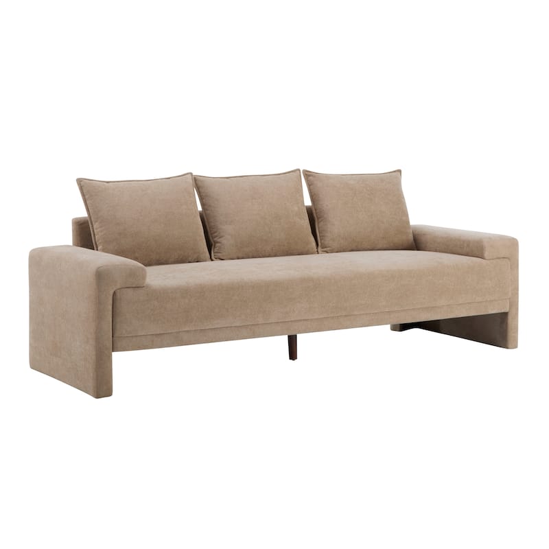 lgora Modern Upholstered 3-Seater Sofa with Wooden Frame Support