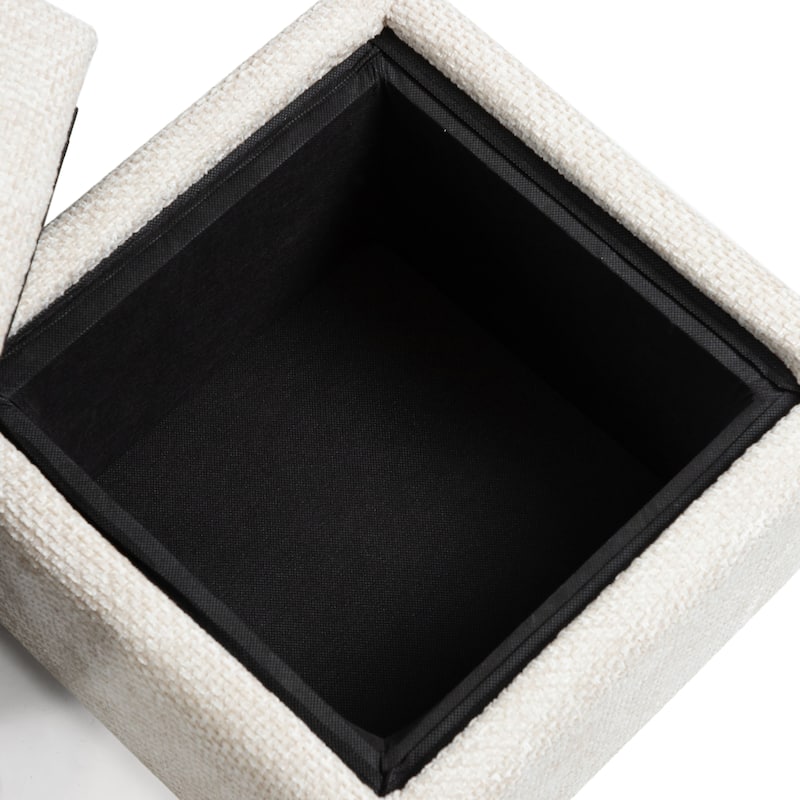 Furniture of America Dashiell Modern 15-inch Chenille Cube Storage Ottoman