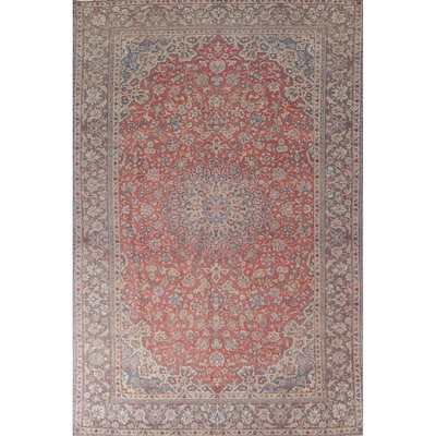 Floral Najafabad Persian Vintage Area Rug Handmade Wool Carpet - 9'6"x 13'1"