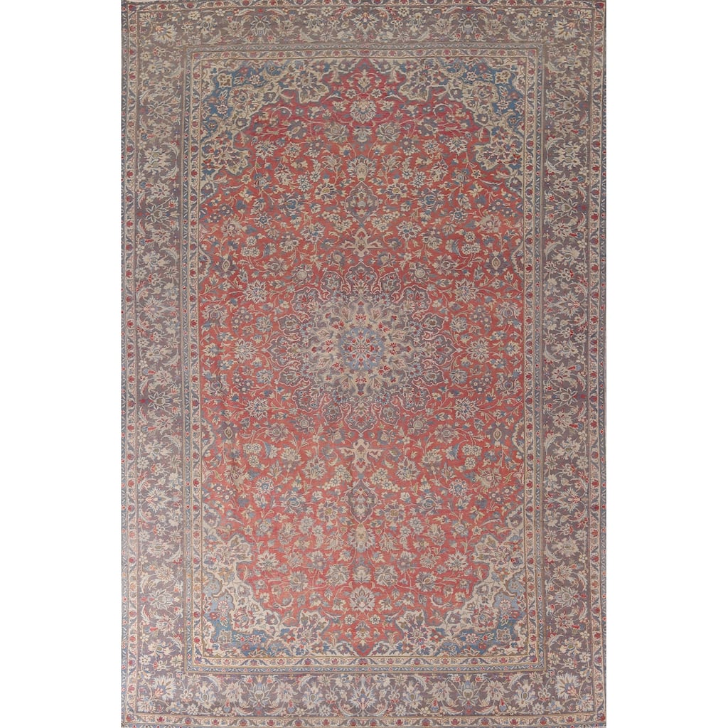 Floral Najafabad Persian Vintage Area Rug Handmade Wool Carpet - 9'6"x 13'1"