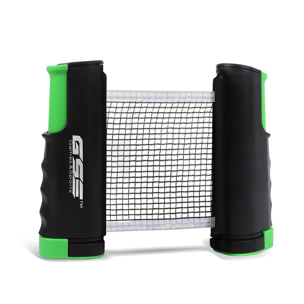 GSE™ Adjustable Retractable Ping Pong Net & Post. Anywhere Portable Table Tennis Net & Clamps