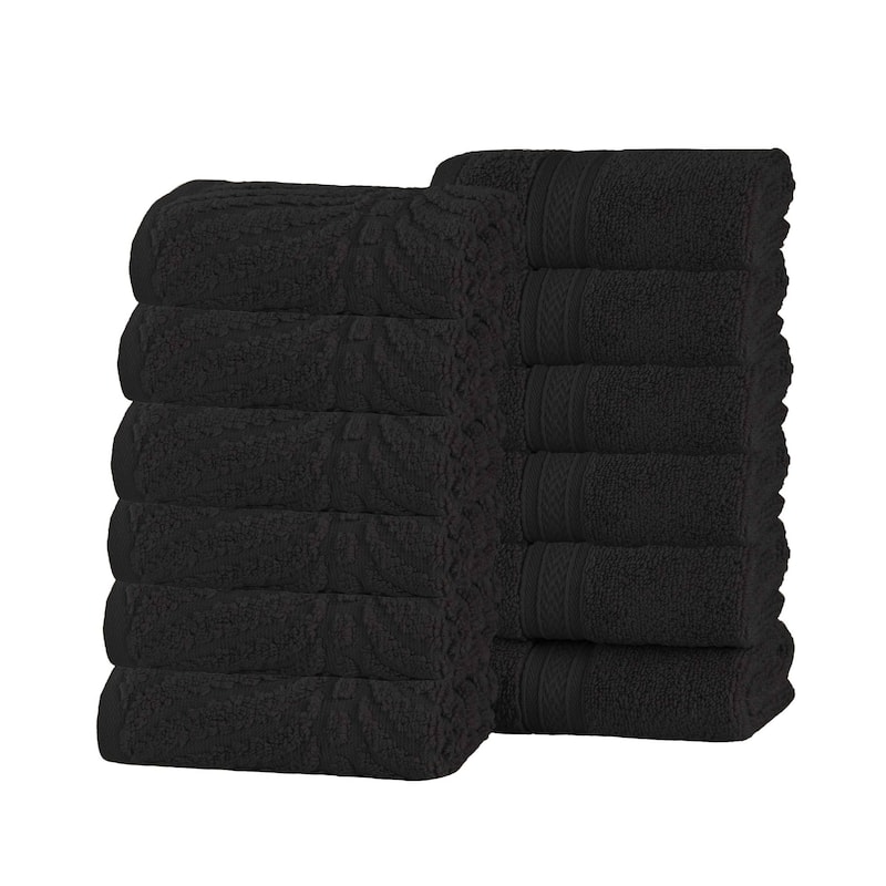 Superior Chevron Zero Twist Cotton Face Towel Washcloth Set of 12