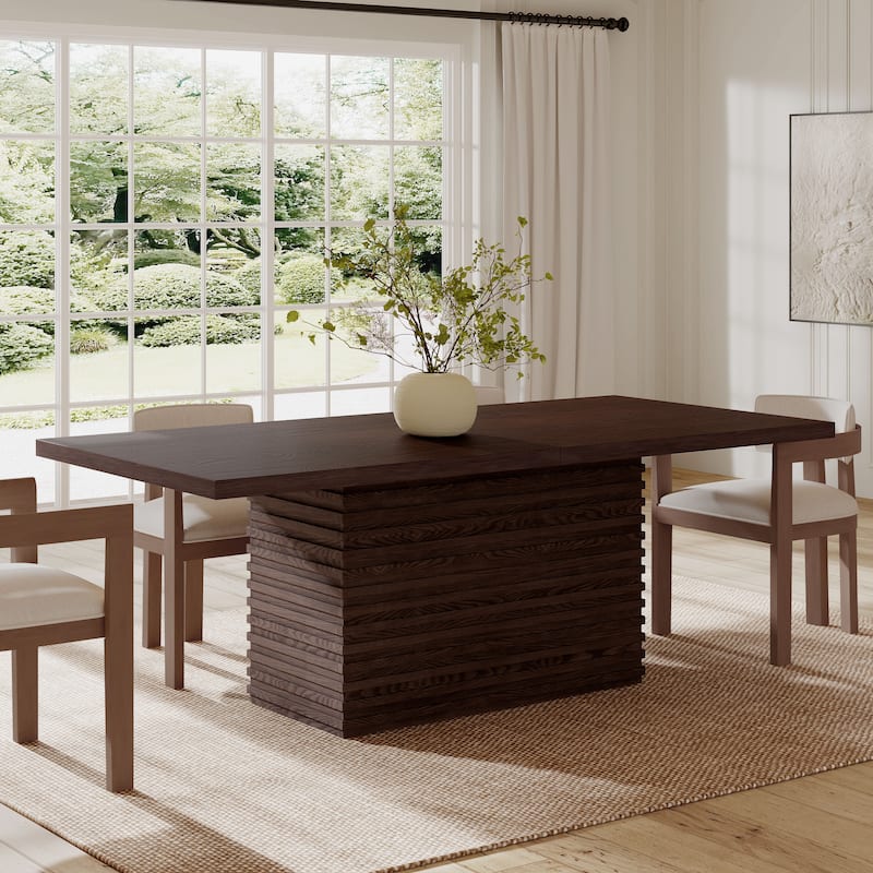 Christopher Knight Home - Coad Modern Wood Dining Table with Rectangular Pillar Base - Espresso