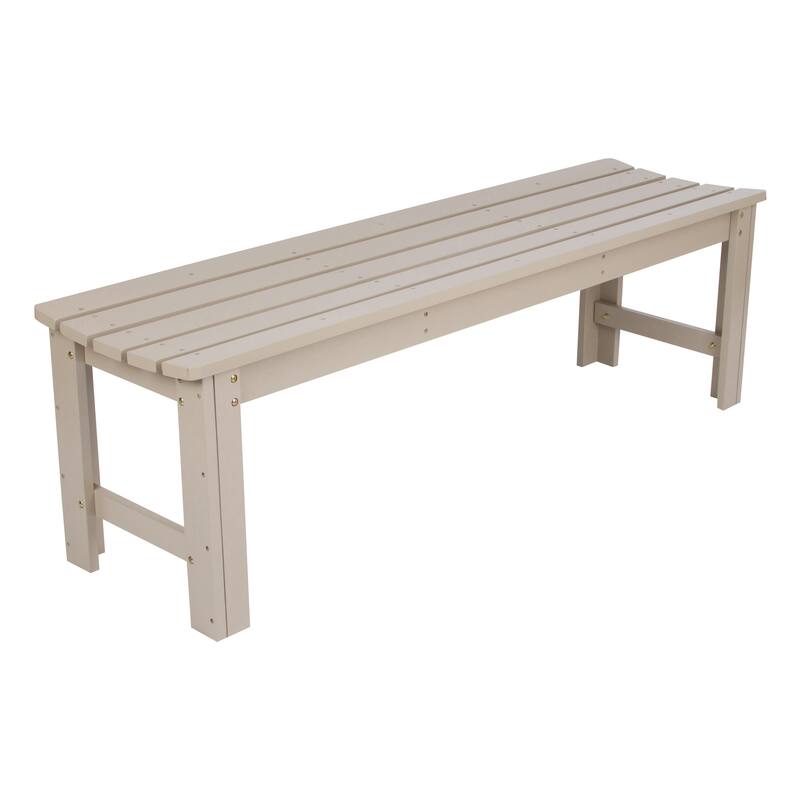 Shine Company 5FT Backless Garden Bench, Cedar Wood, HYDRO-TEX Finish