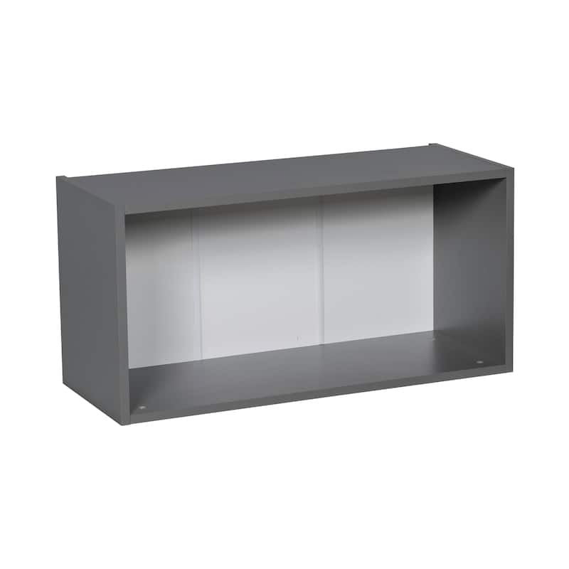 24" x 18" Wall Cabinet-Double Door-Grey - 24 x 18 x 12 - Clear