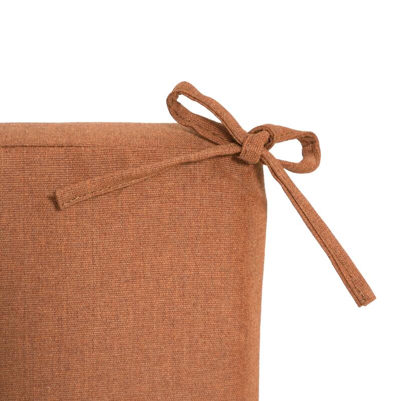 Anmytek Water Resistant Outdoor Chaise Lounge Cushion Terracotta Two Section with Tie Fasteners for Patio Poolside Garden