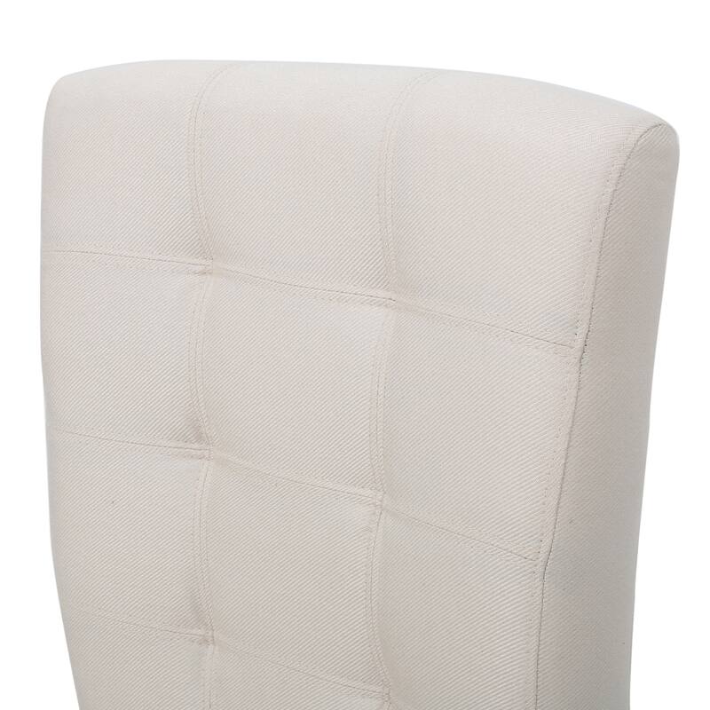 Dining Room Furniture - Fabric Upholstered Dining Chairs with Birch Leg, Modern Armless Dining Chairs Set of 2 for Kitchen