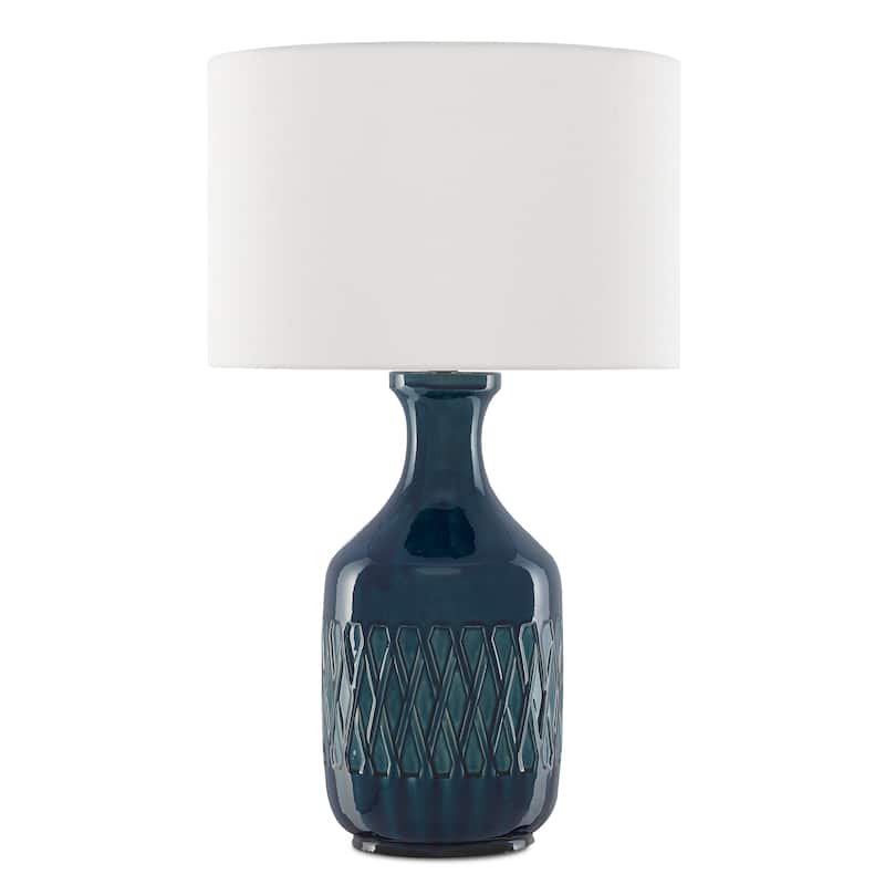 Currey & Company Samba Blue Table Lamp - 29.25"h x 17"dia