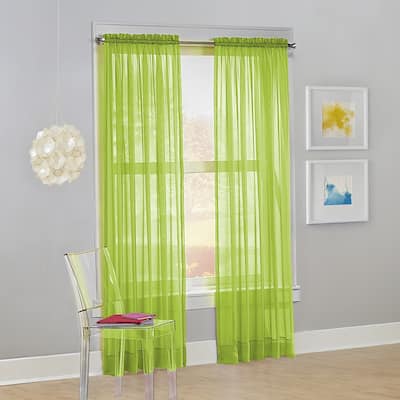 No. 918 Calypso Voile Sheer Rod Pocket Curtain Panel, Single Panel