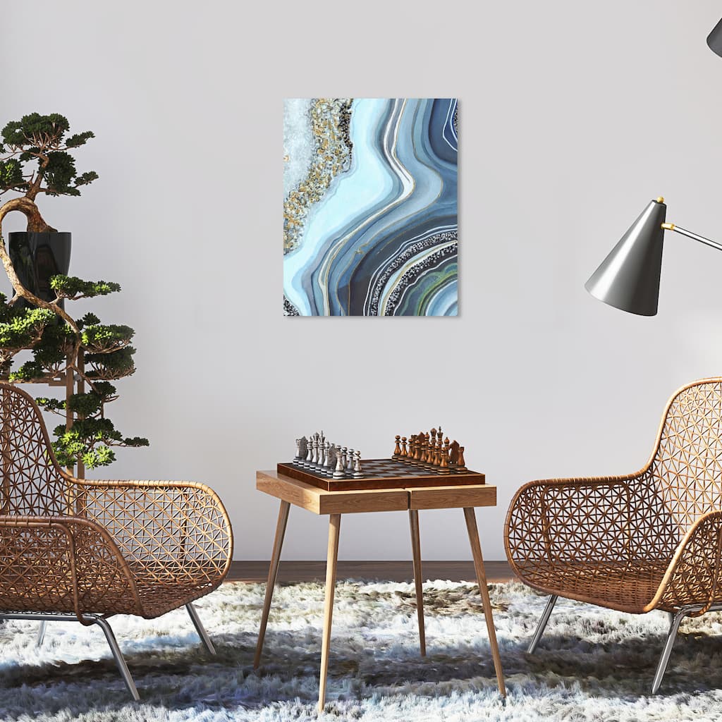 Wynwood Studio Canvas Abstract Beautiful Blue 2 Blue and Modern & Contemporary Wall Art Canvas Print