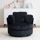 preview thumbnail 49 of 61, Oversized 360 Degreed Swivel Accent Chair Modern Soft Plush Corduroy Round Barrel Chair for Living Room Bedroom with Pillows Black