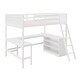 preview thumbnail 29 of 55, Full Size Wooden Loft Bed with Desk and Shelves, Space-Saving Design