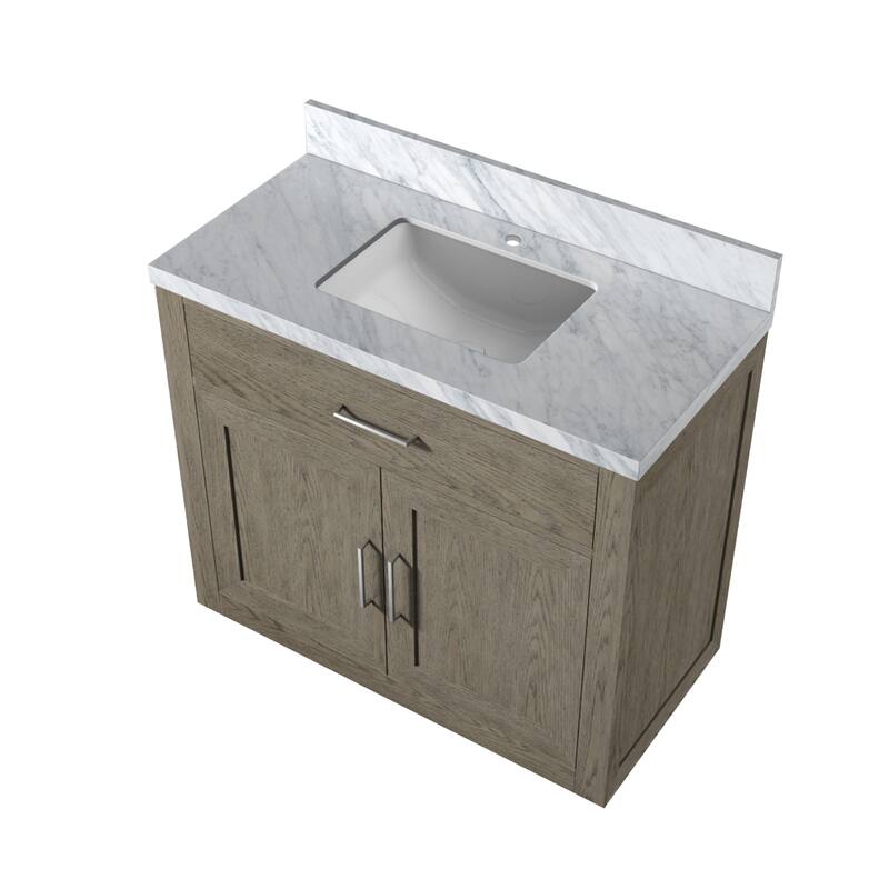 Abbey Bath Vanity with Carrara Marble Top and Sink