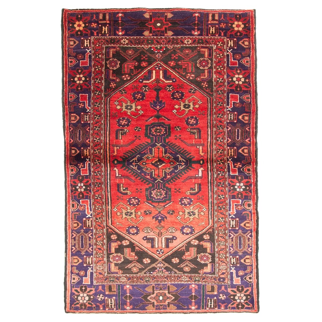 ECARPETGALLERY Hand-knotted Andelz Red Wool Rug - 4'5 x 6'11