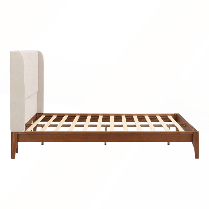 King Size Solid Dry Bamboo Wood 12 Inch Platform Bed