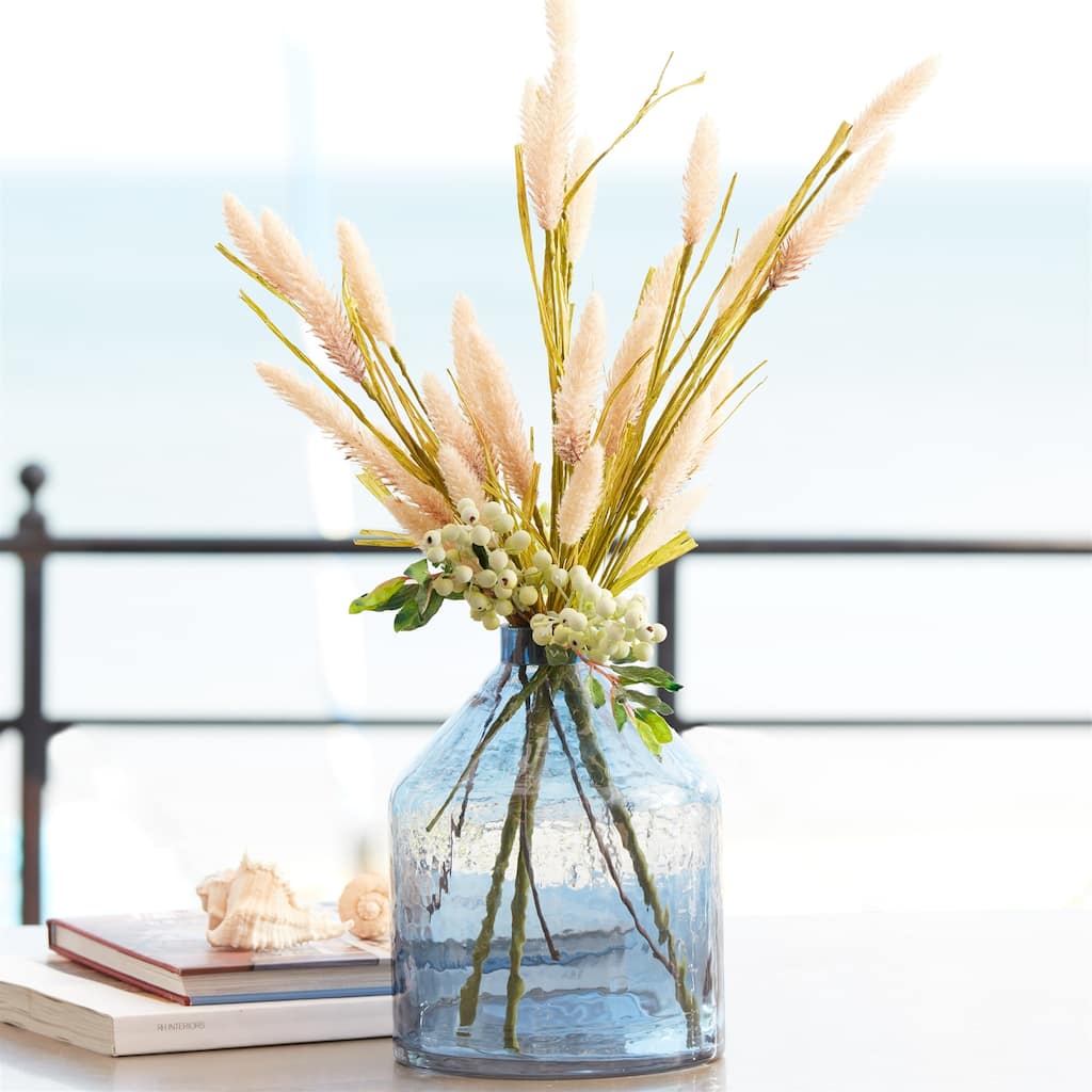 Transparent Glass Bottle Vase - 6.5" - Blue