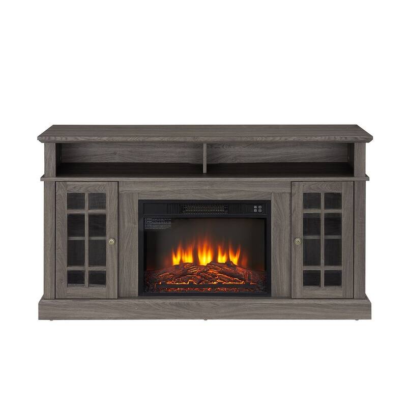 58.25 Inch Classic TV Stand with 23-Inch Fireplace Insert