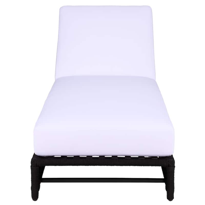 SAFAVIEH Outdoor Living Callan Lounger - 75"W x 26"D x 13"H - Black/White