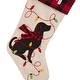preview thumbnail 32 of 51, Glitzhome 21"L LED Embroidered Linen Reindeer Cat Dog Christmas Stockings