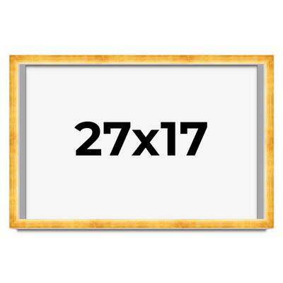 27x17 Shadow Box Frame Gold | 1.625 Inches Deep Real Wood Traditional