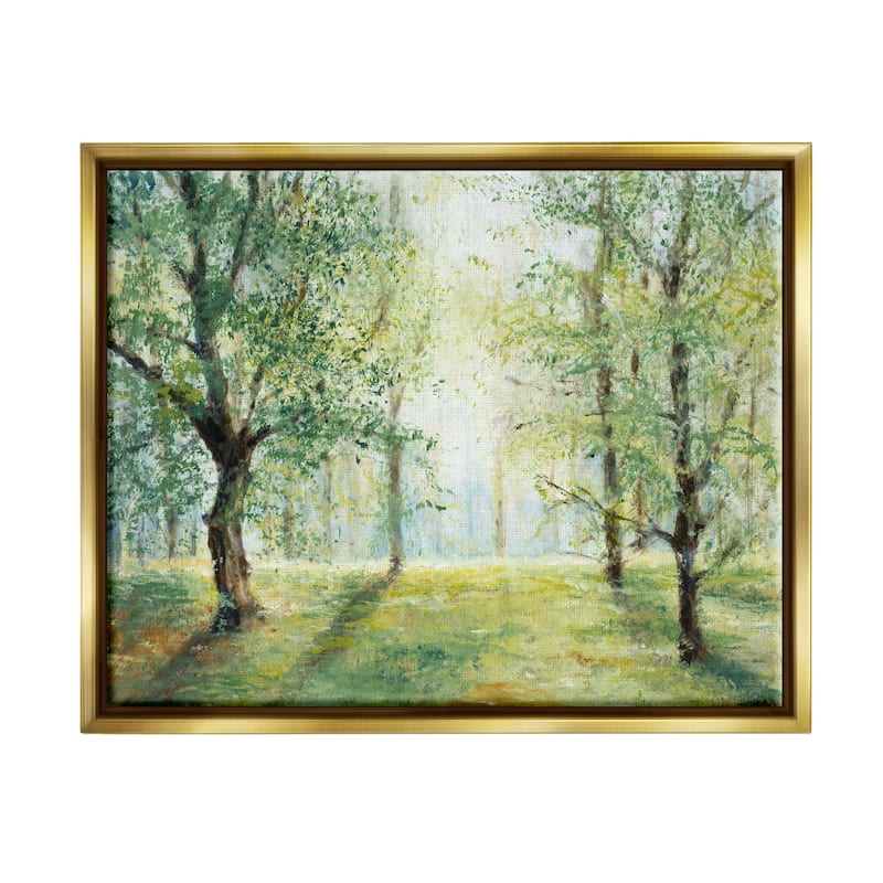 Stupell Grounded Beauty Landscape Framed Floater Canvas Wall Art Design by Lanie Loreth - 21 x 17 - Gold