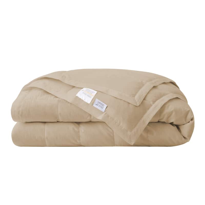 Lightweight Cooling Lyocell White Down Comforter, Tencel Oversized Blanket for Summer - 108 x 90" - Tencel Ginger Root