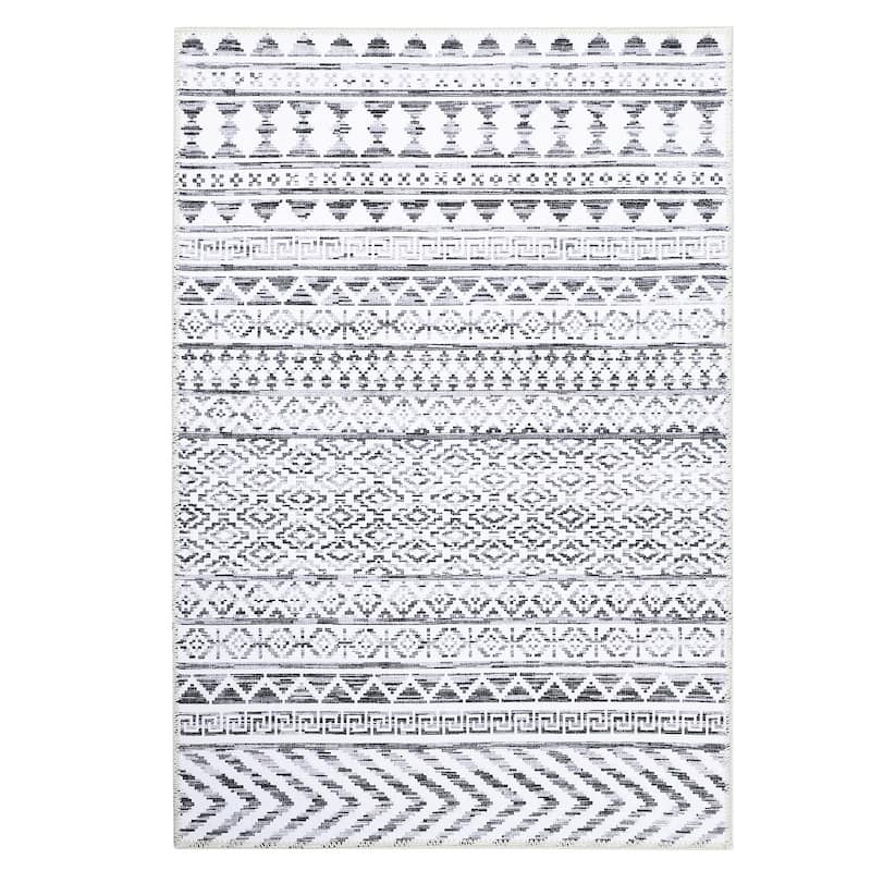 Garvee Moroccan Geometric Machine Washable Area Rug