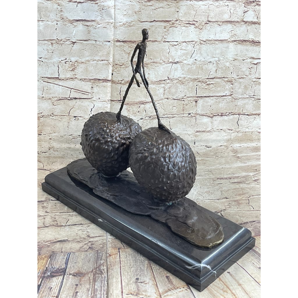 Walking Man Strawberry Alberto Giacometti Bronze Statue Sculpture 12 Inches X 12 Inches