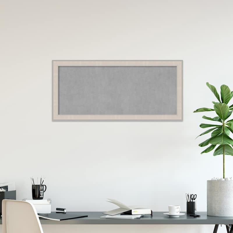 Amanti Art Cottage White Silver Framed Magnetic Board