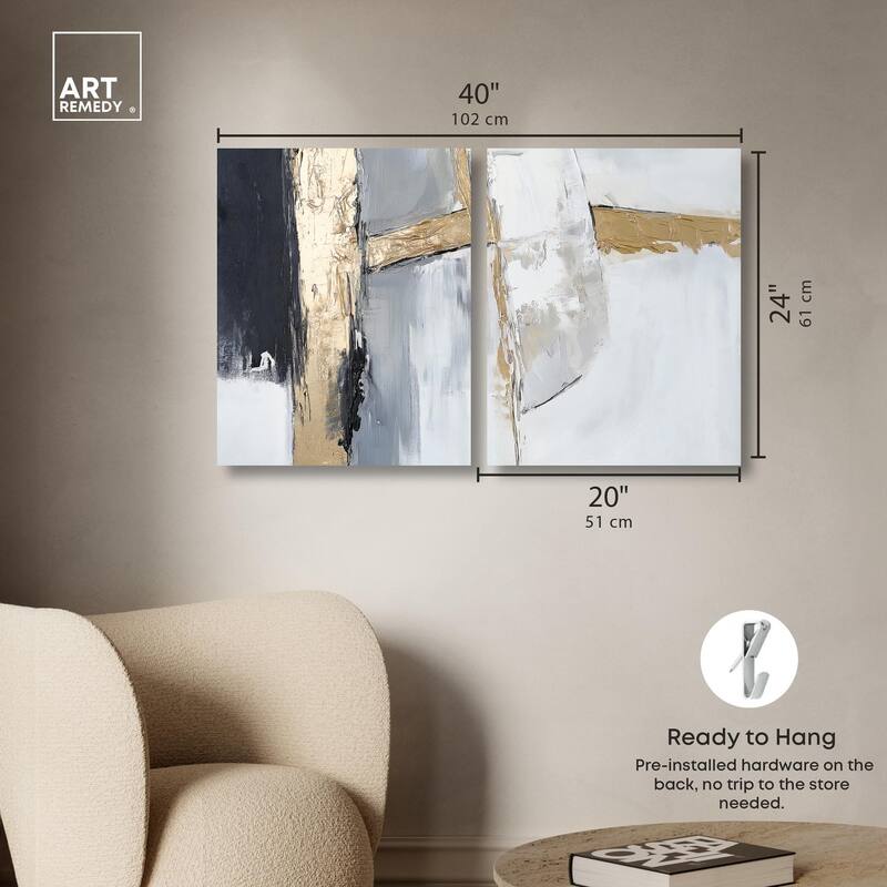 Cracks of Creation II Canvas Set of 2 by Art Remedy, Gallery Wrapped