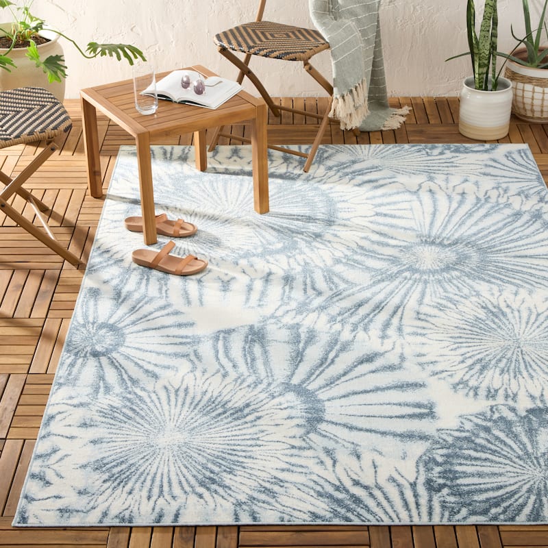 TOMMY BAHAMA Shibori Summer Tie Dye Indoor Outdoor Area Rug, Tie Dye Modern Design, UV Fade Resistant