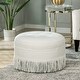 preview thumbnail 48 of 90, Yolanda Performance Fabric 25" Tufted Round Footstool Ottoman with Rope Fringe
