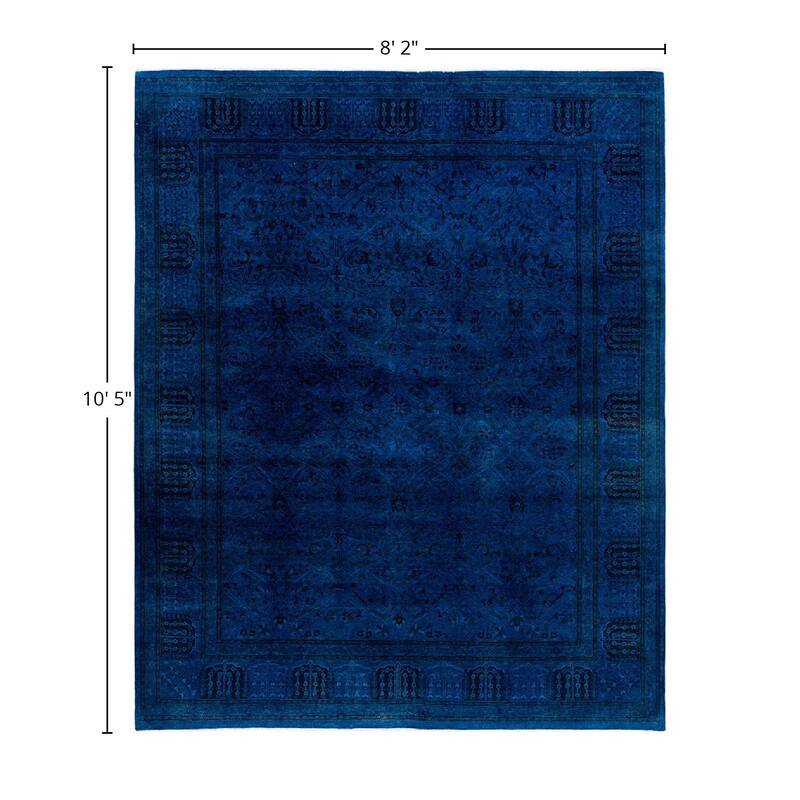Fine Vibrance One-of-a-Kind Hand-Knotted Area Rug - Blue, 8' 2" x 10' 5" - 8' 2" x 10' 5"