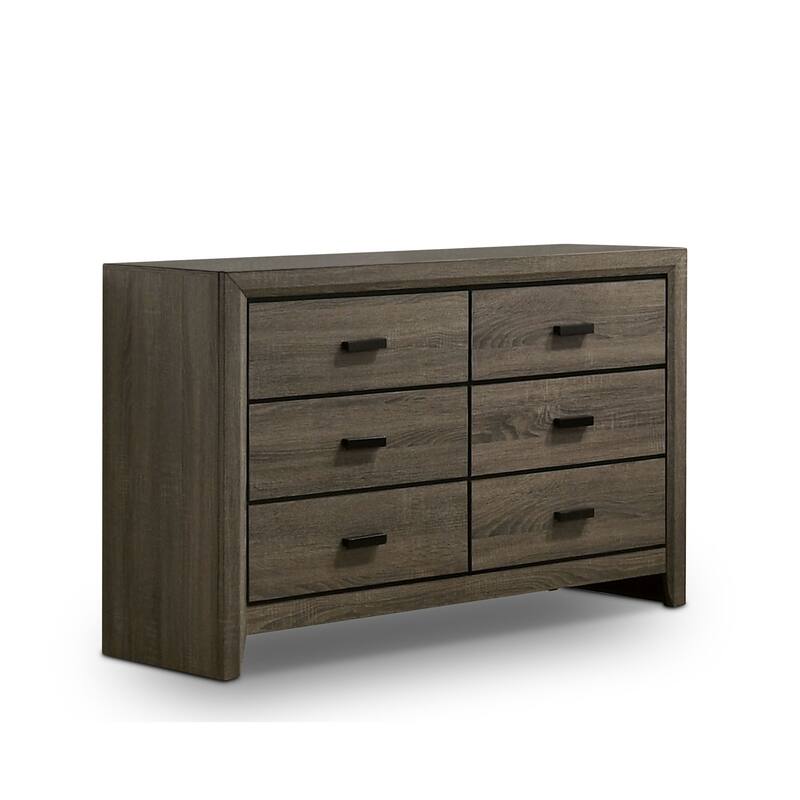 Aury Transitional Grey 47-inch Wide Solid Wood 6-Drawer Dresser by Furniture of America