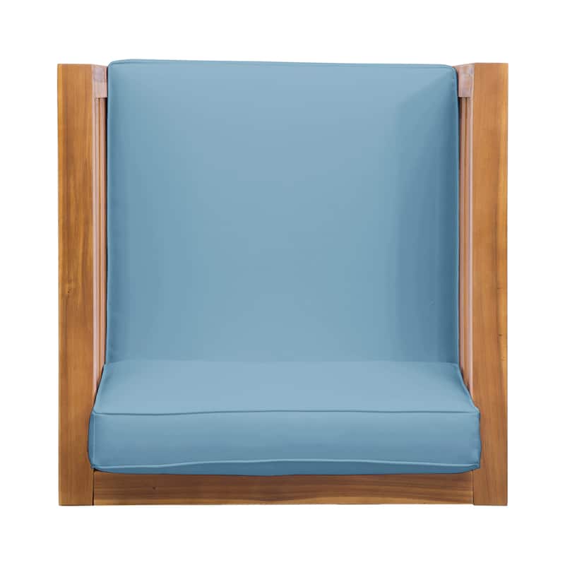 Roomfitters Accent Outdoor Wooden Armchair with Cushions, Outdoor Patio Lounge Chair