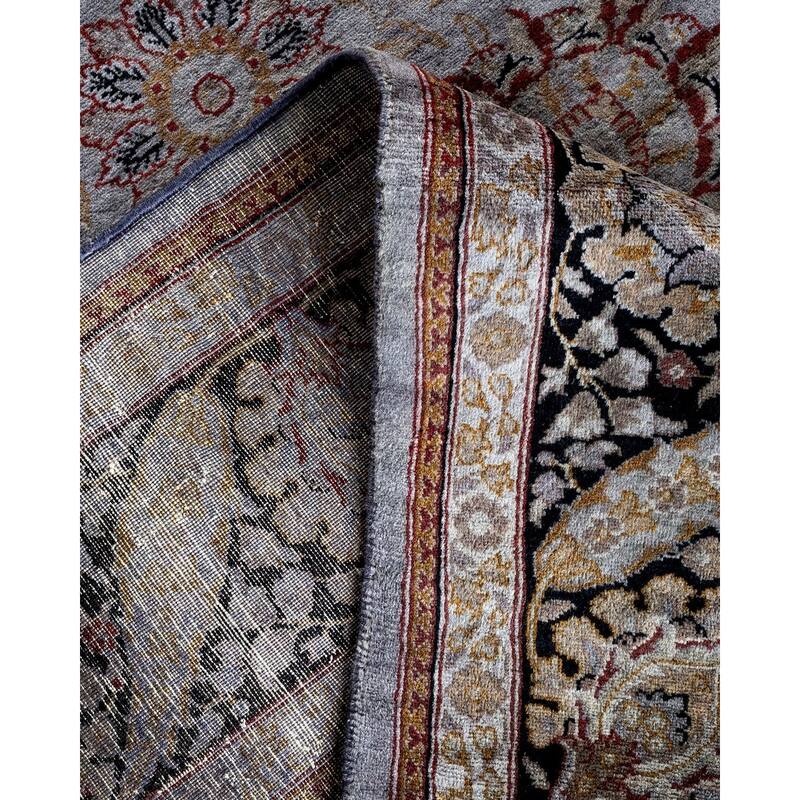 Overton Hand Knotted Wool Vintage Inspired Modern Contemporary Overdyed Gray Area Rug - 6' 1" x 8' 10"