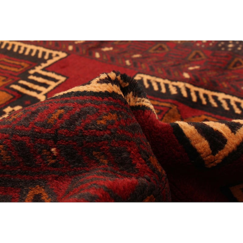 ECARPETGALLERY Hand-knotted Baluch Red Wool Rug - 3'5 x 6'3