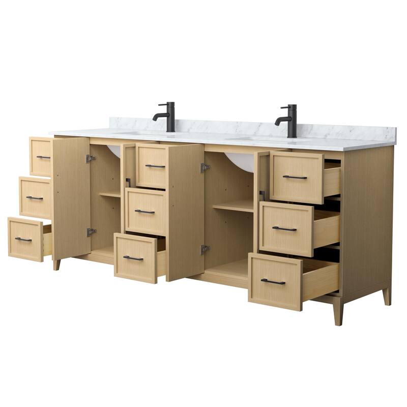 Elan 84-inch Double Vanity, Marble Top