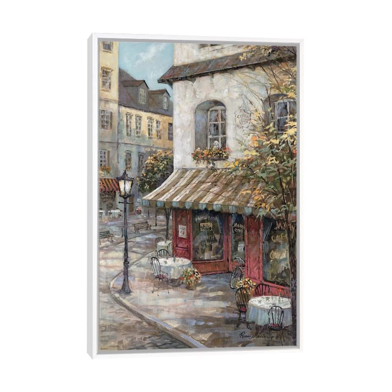 iCanvas "My Favorite Cafe" by Ruane Manning Framed Canvas Print - White - 26x18
