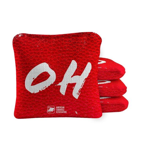 slide 2 of 4, Ohio Red Dual Sided Cornhole Bags