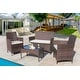 preview thumbnail 1 of 37, 4 Pieces Patio Wicker Furniture Sets Outdoor Indoor Use chair Sets Brown/Beige