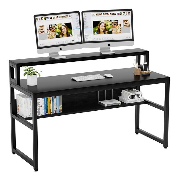 Tribesigns 55 Inches Computer Desk with Shelves On Sale Bed