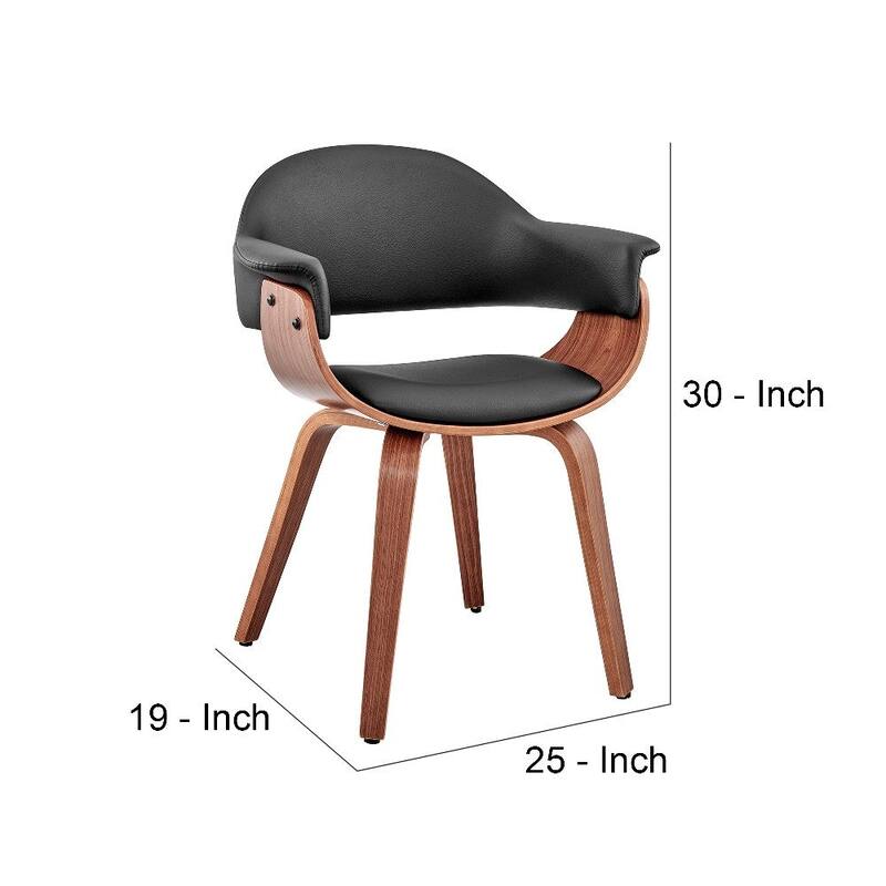 Leatherette Dining Chair with Curved Seat - 19 L x 25 W x 30 H