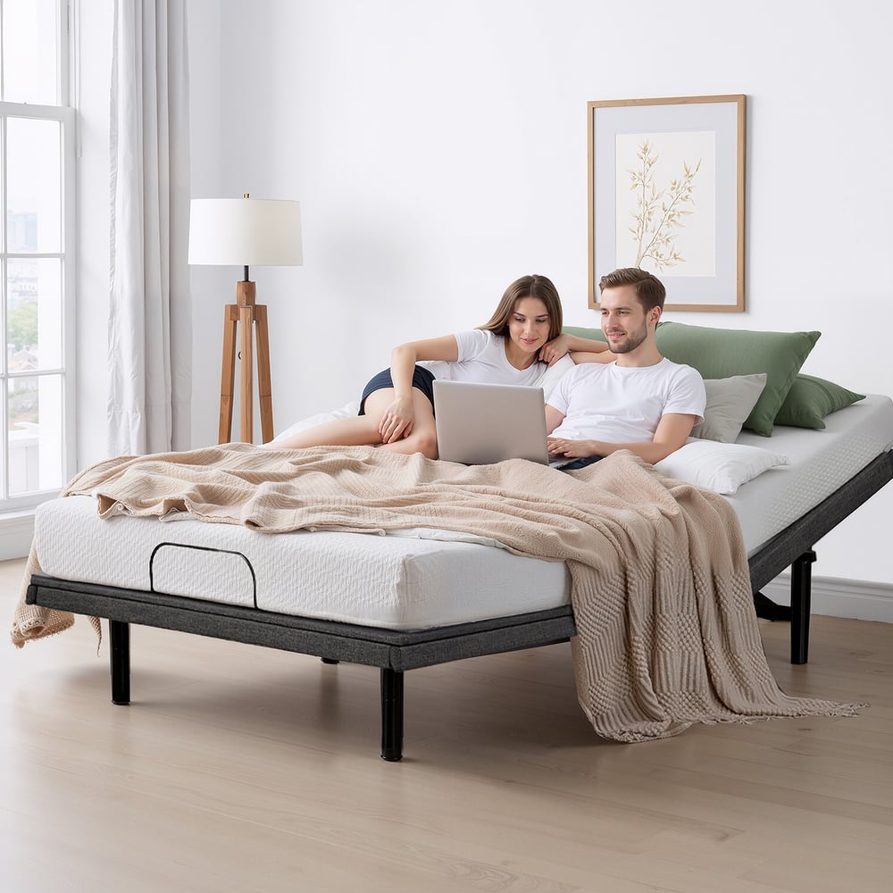 Adjustable Bed Frame, Head & Foot Incline, Wireless Remote Control, Zero Gravity Adjustable Bed Base