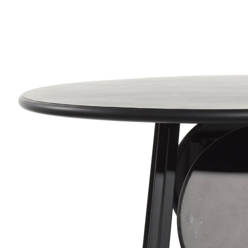 Metal Dining Table - Black - Roche River Decor
