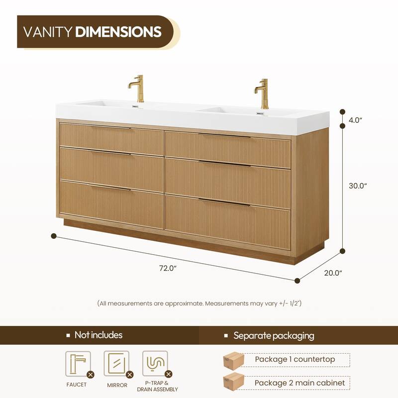 Hohhot Bath Vanity with Integrated Stone Sink Top without Mirror