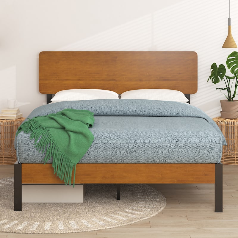 Priage by ZINUS Black Metal Platform Bed Frame