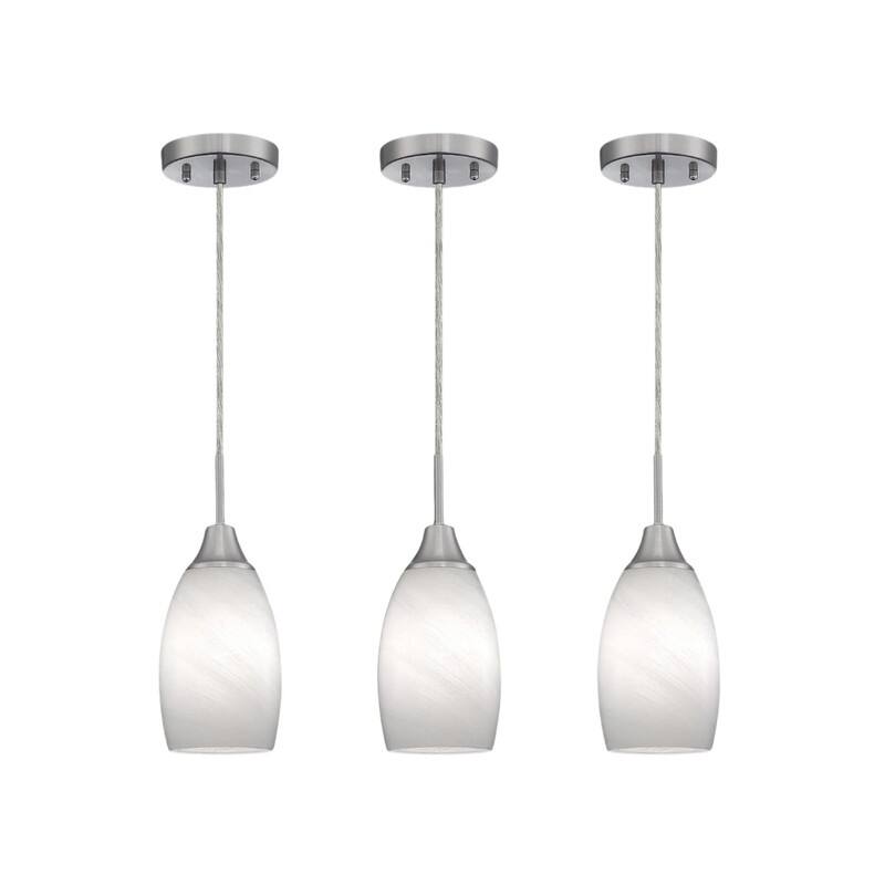3 Pack dining room lights white hanging light glass pendant light